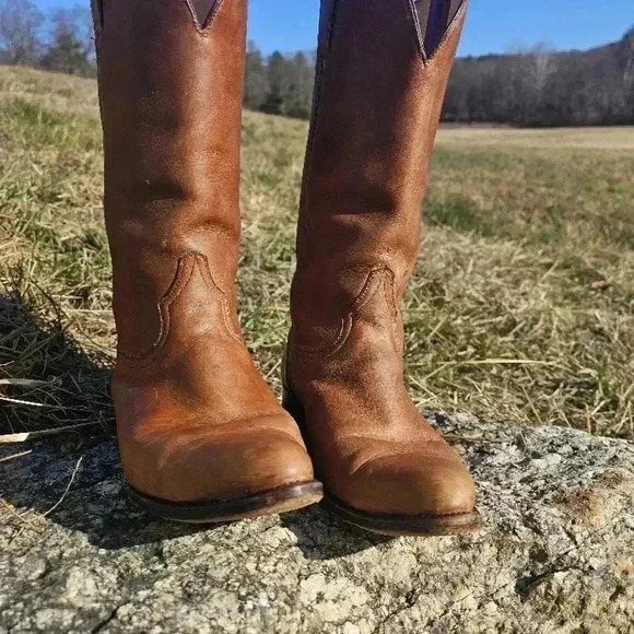 Vintage Brown Leather Cowboy Boots main image 14